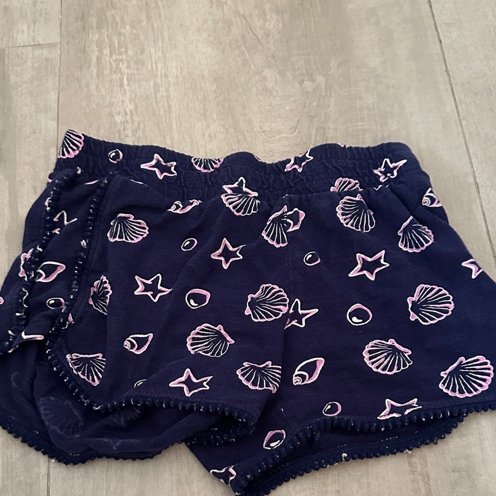 Justice Navy Seashell Print Shorts